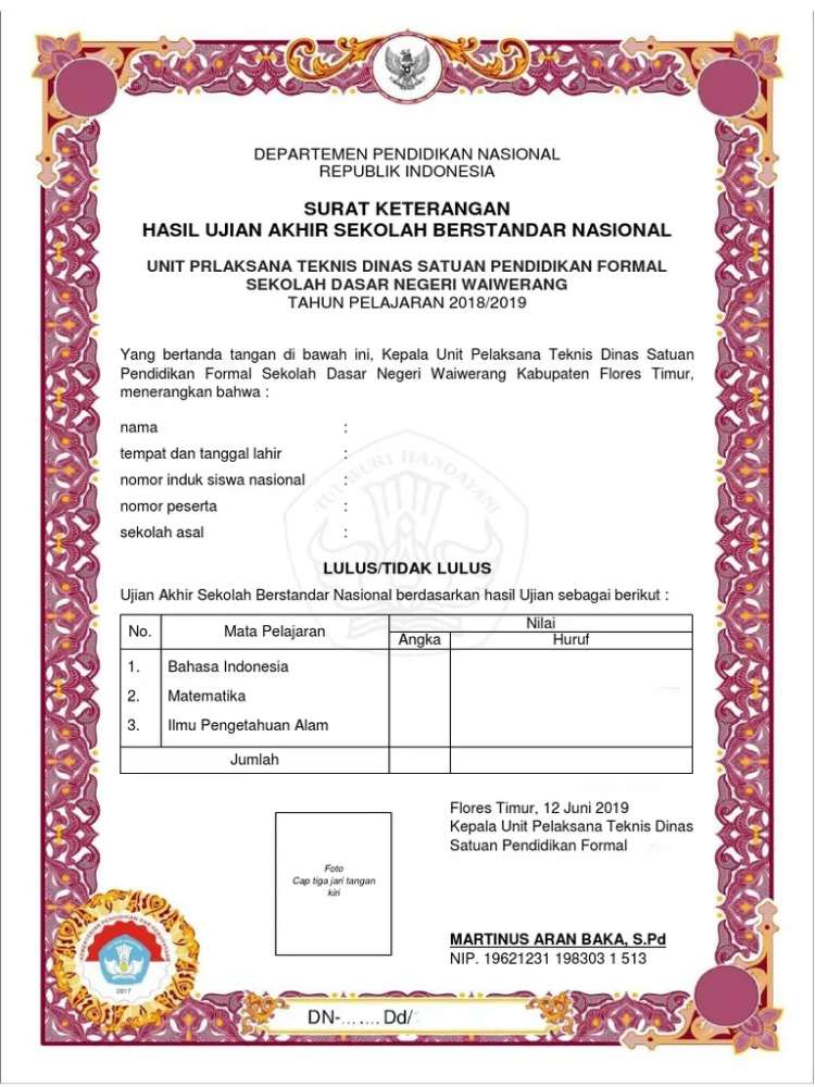 SKHUN SD: Pengertian, Format, Cara Membacanya Lengkap - Fakta.id